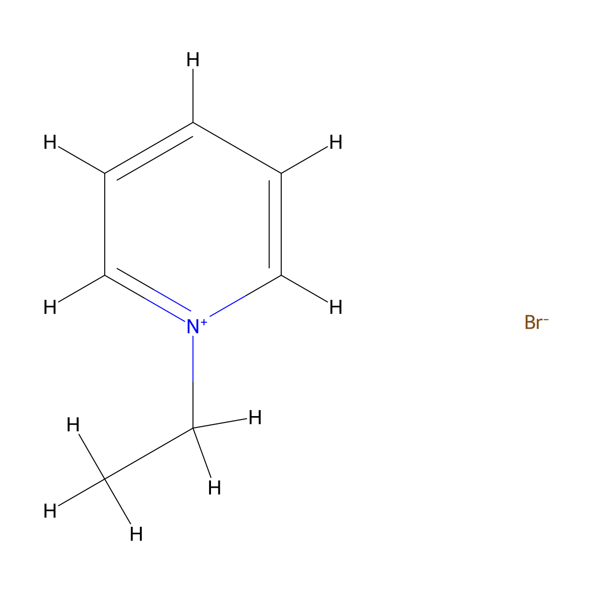 Ethylpyridinium bromide molecular structure, CAS 1906-79-2