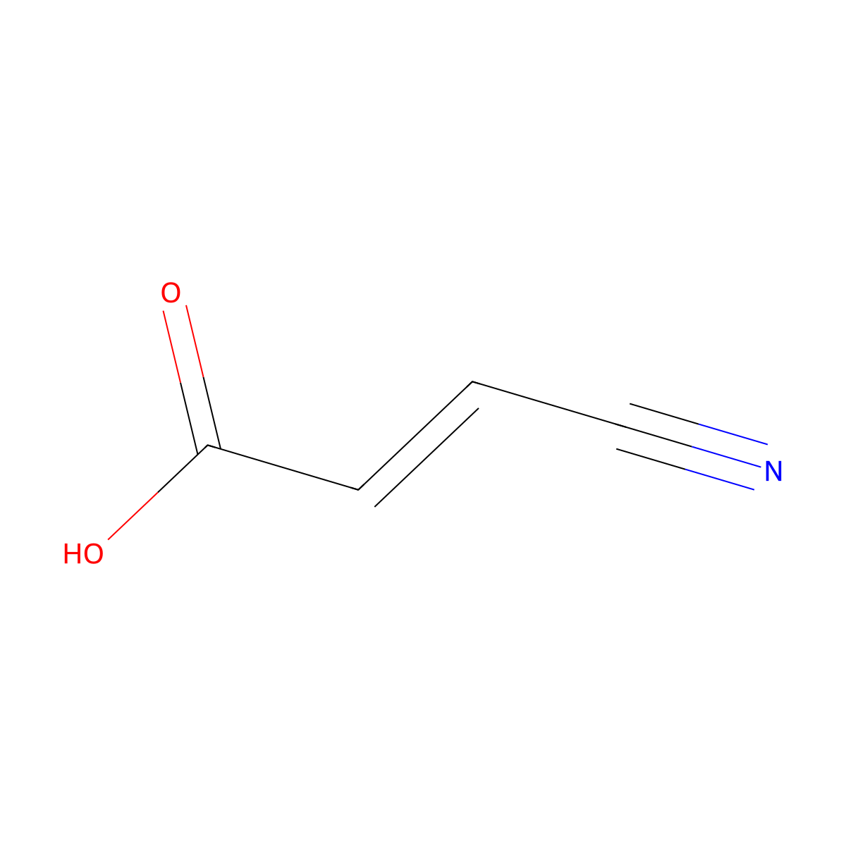(2E)-3-cyanoprop-2-enoic acid molecular structure, CAS 19060-13-0