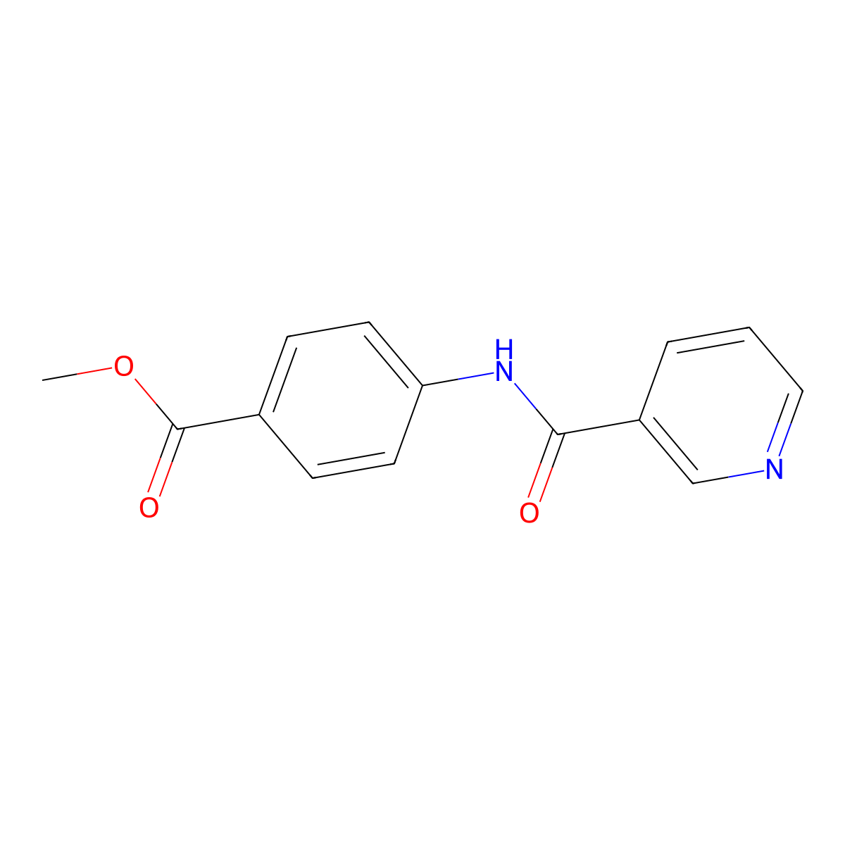 Methyl 4-(pyridine-3-carbonylamino)benzoate molecular structure, CAS 19060-61-8