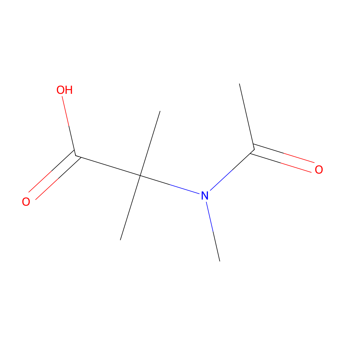 2-methyl-2-(N-methylacetamido)propanoic acid molecular structure, CAS 190602-97-2