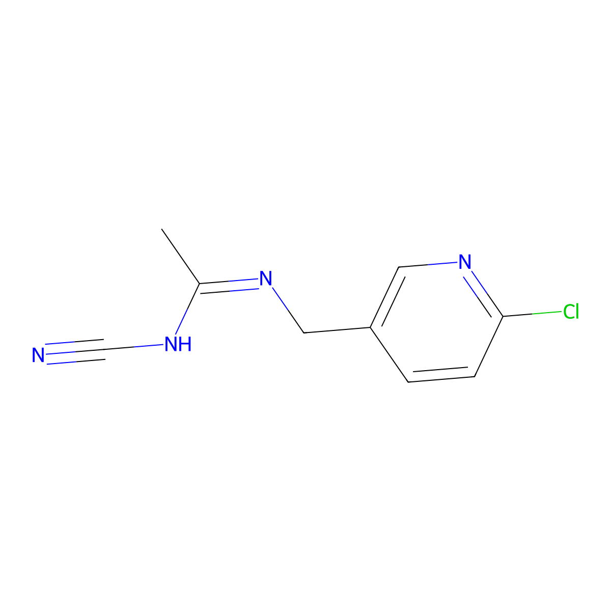 (E)-N-((6-chloropyridin-3-yl)methyl)-N'-cyanoethanimidamide molecular structure, CAS 190604-92-3