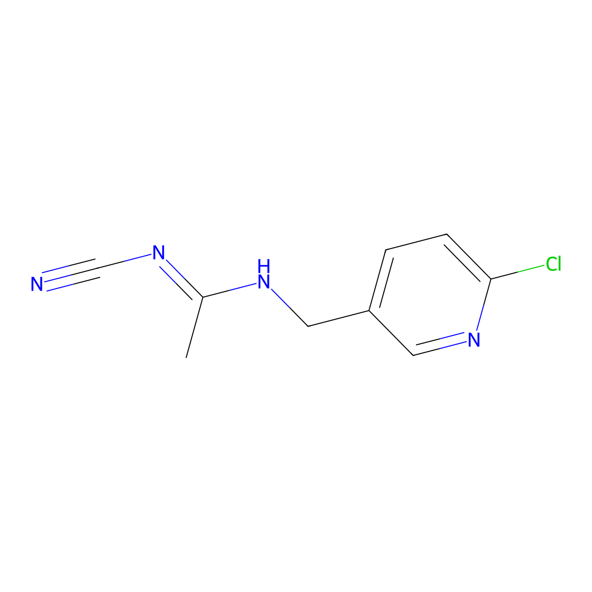 (E)-N-((6-chloropyridin-3-yl)methyl)-N'-cyanoethanimidamide molecular structure, CAS 190604-92-3