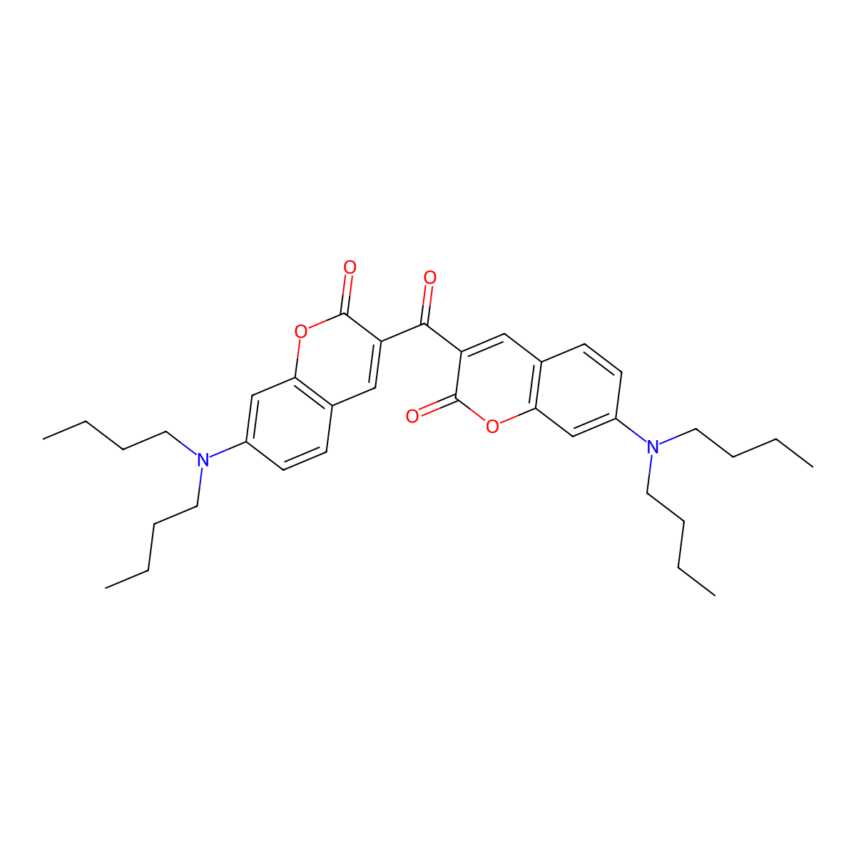 3,3'-carbonylbis(7-(dibutylamino)-2H-chromen-2-one) molecular structure, CAS 190605-10-8
