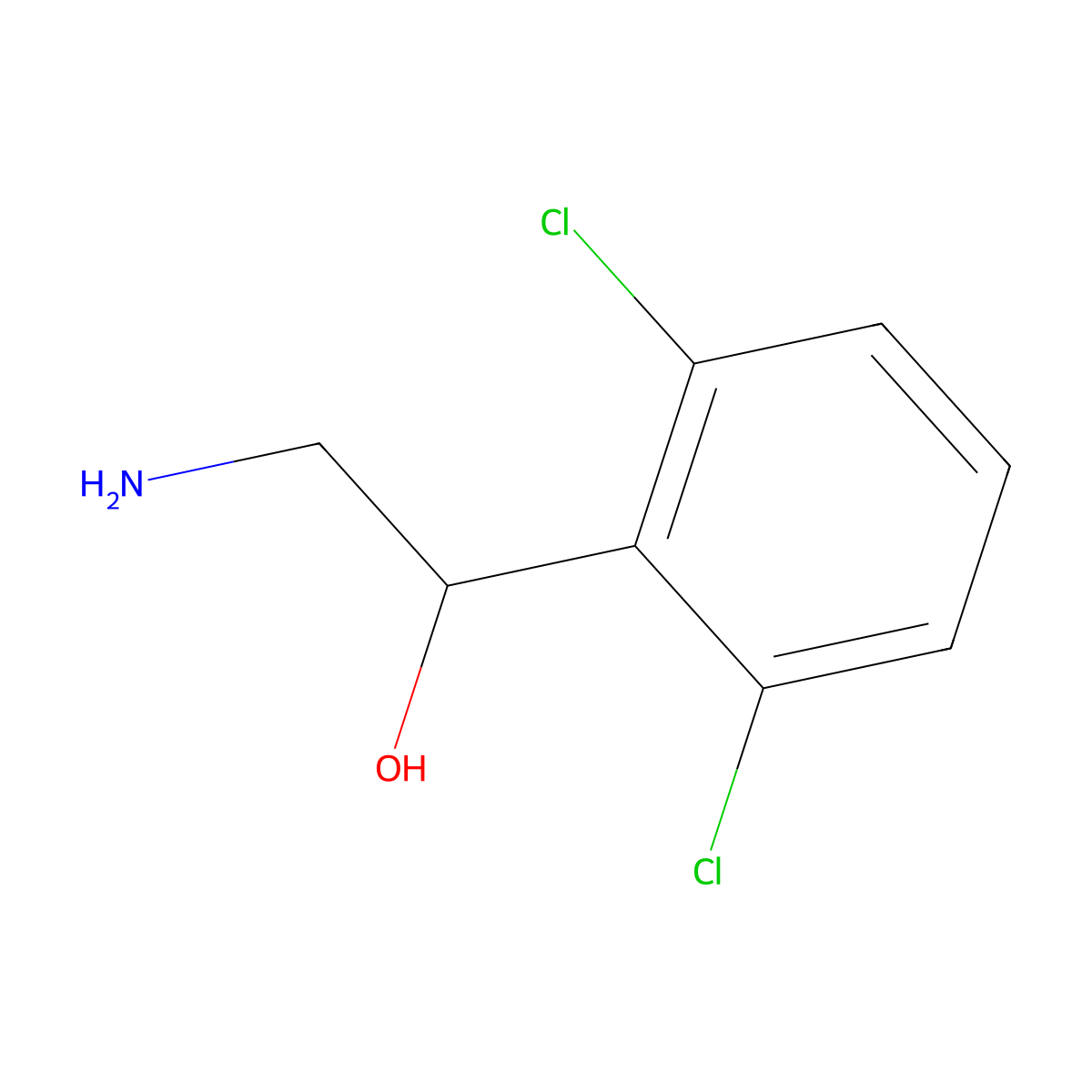 2-Amino-1-(2,6-dichlorophenyl)ethan-1-ol molecular structure, CAS 19062-16-9