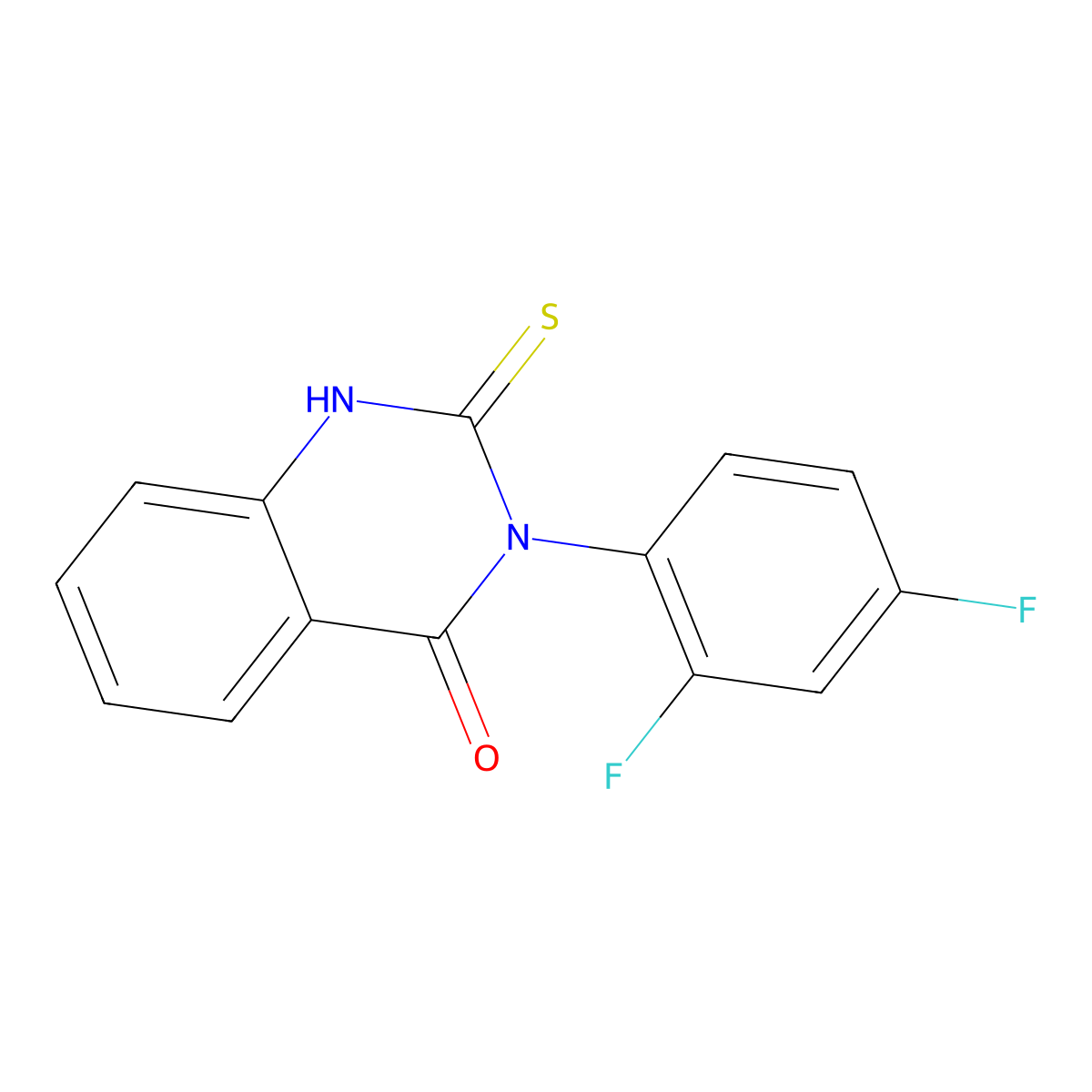3-(2,4-Difluoro-phenyl)-2-mercapto-3H-quinazolin-4-one molecular structure, CAS 19062-31-8