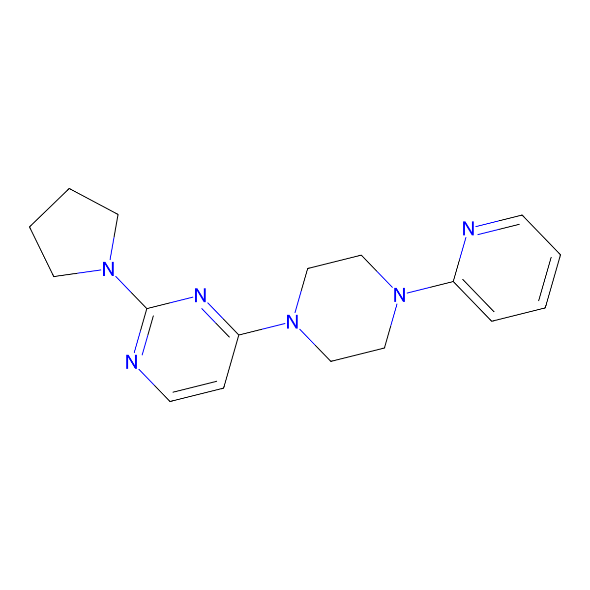 4-[4-(Pyridin-2-yl)piperazin-1-yl]-2-(pyrrolidin-1-yl)pyrimidine molecular structure, CAS 1906340-95-1