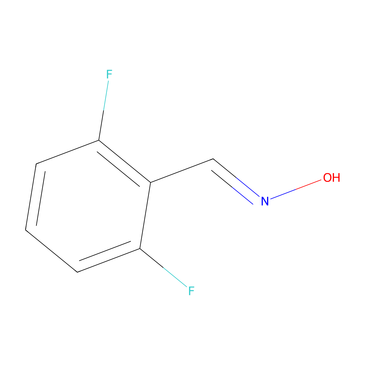 2,6-Difluorobenzaldehyde oxime molecular structure, CAS 19064-16-5