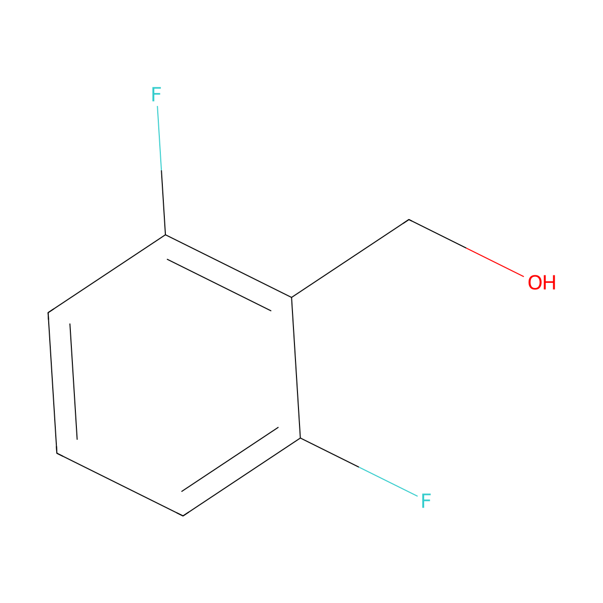 2,6-Difluorobenzyl alcohol molecular structure, CAS 19064-18-7