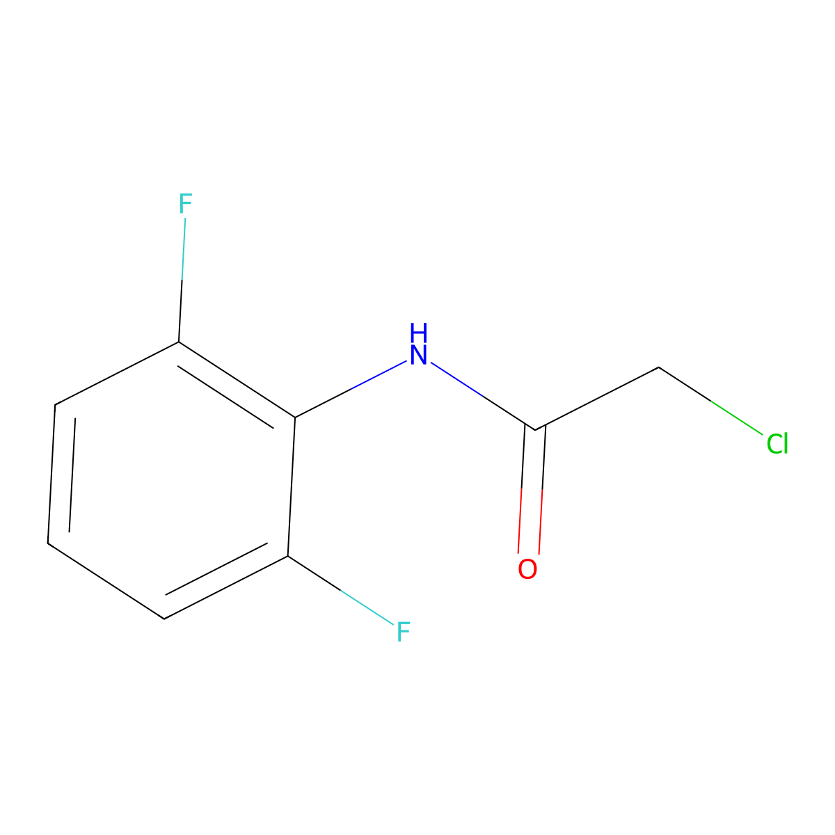 2-chloro-N-(2,6-difluorophenyl)acetamide molecular structure, CAS 19064-26-7