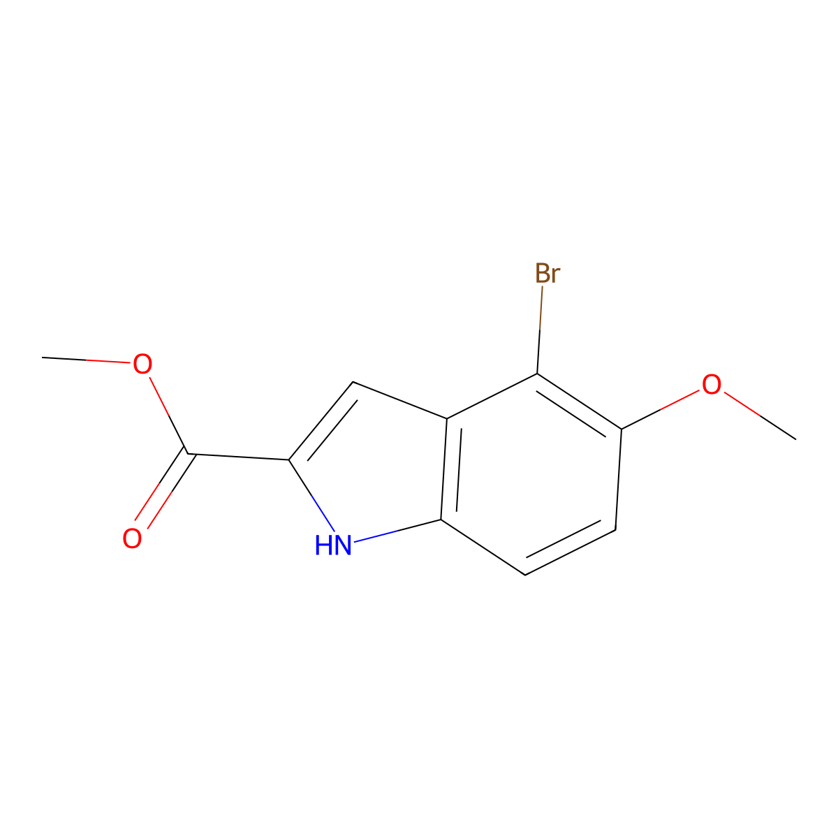Methyl 4-bromo-5-methoxy-1H-indole-2-carboxylate molecular structure, CAS 190650-08-9