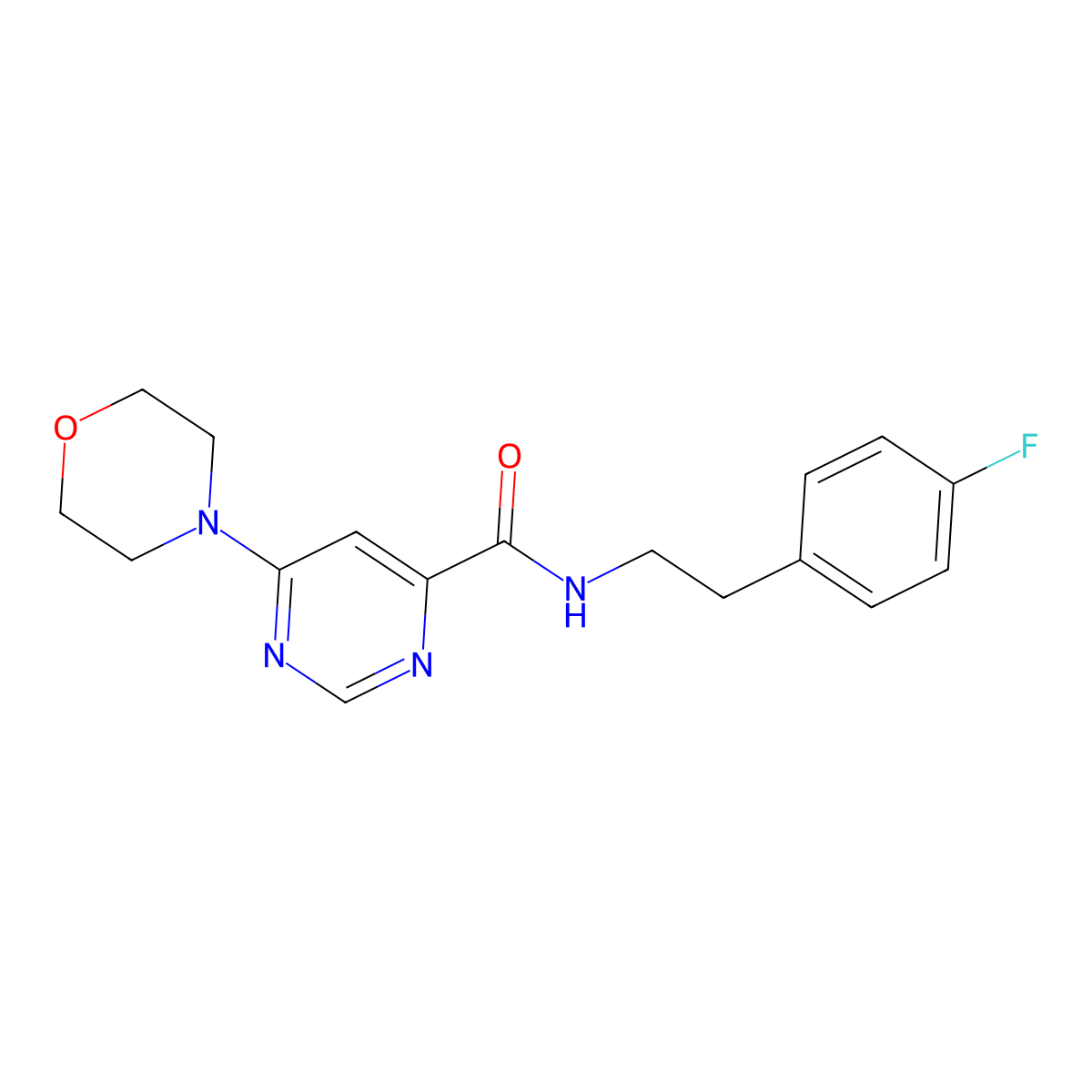 N-(4-fluorophenethyl)-6-morpholinopyrimidine-4-carboxamide molecular structure, CAS 1906529-88-1