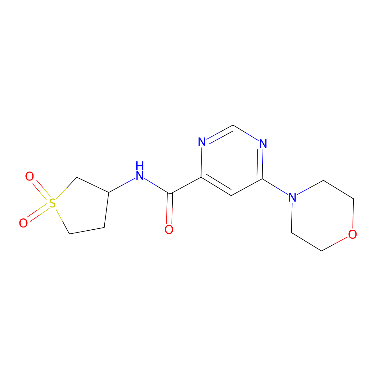 N-(1,1-dioxidotetrahydrothiophen-3-yl)-6-morpholinopyrimidine-4-carboxamide molecular structure, CAS 1906530-06-0
