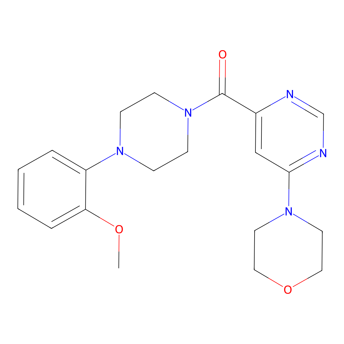 (4-(2-Methoxyphenyl)piperazin-1-yl)(6-morpholinopyrimidin-4-yl)methanone molecular structure, CAS 1906530-57-1