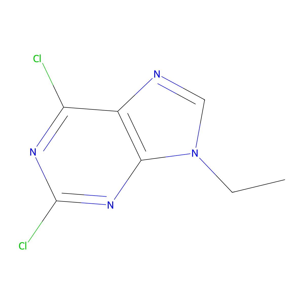 2,6-dichloro-9-ethyl-9H-purine molecular structure, CAS 190655-14-2