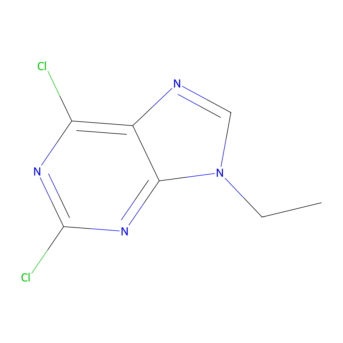 2,6-dichloro-9-ethyl-9H-purine molecular structure, CAS 190655-14-2