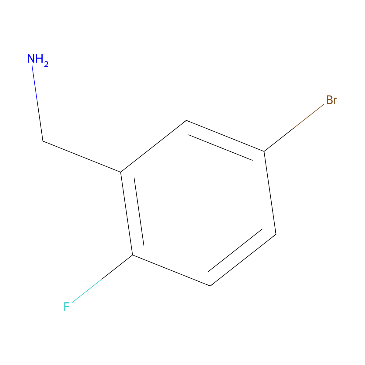 (5-Bromo-2-fluorophenyl)methanamine molecular structure, CAS 190656-34-9
