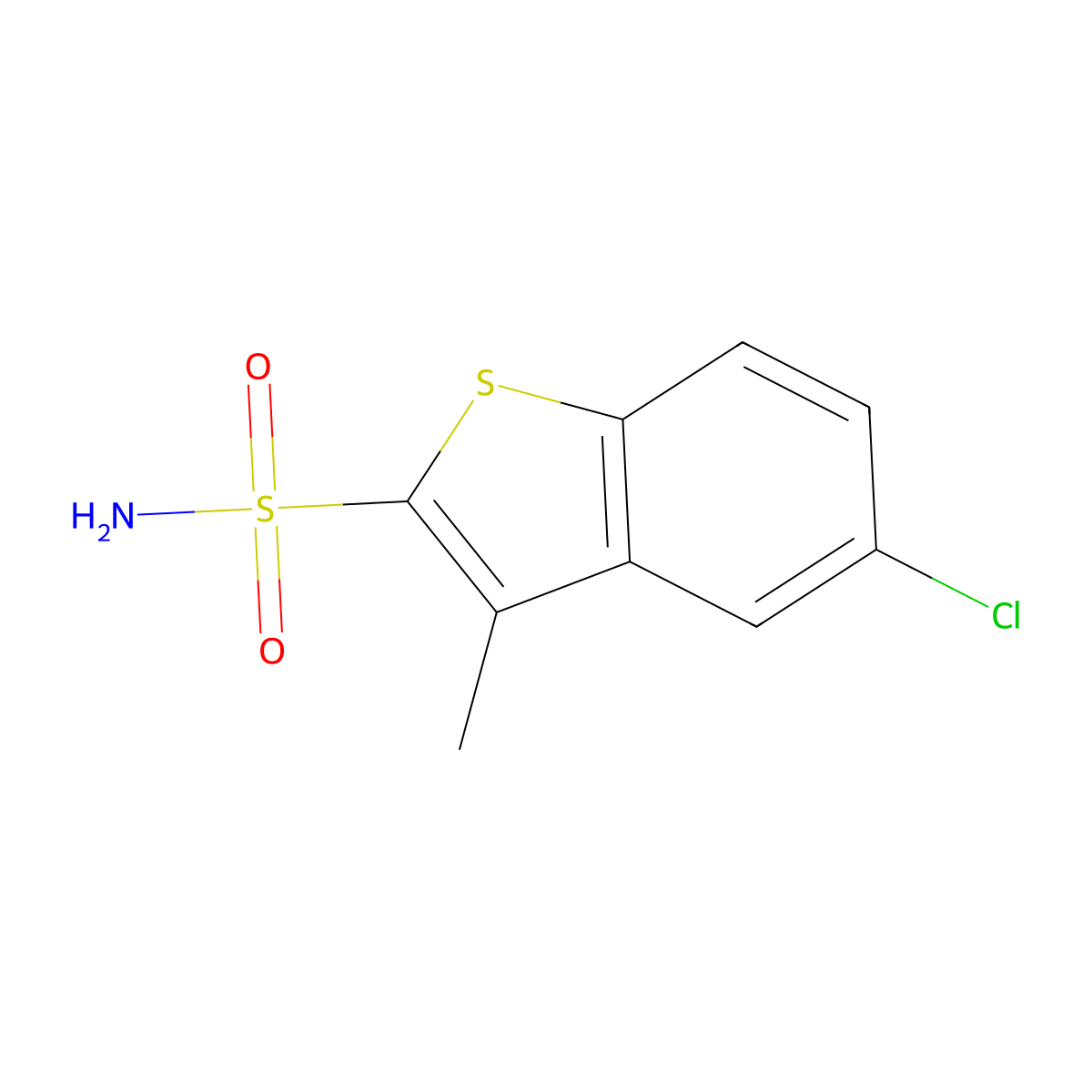 5-Chloro-3-methylbenzo[b]thiophene-2-sulfonamide molecular structure, CAS 190659-59-7