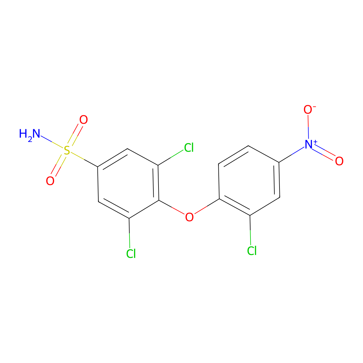 3,5-Dichloro-4-(2-chloro-4-nitrophenoxy)benzenesulfonamide molecular structure, CAS 190659-76-8