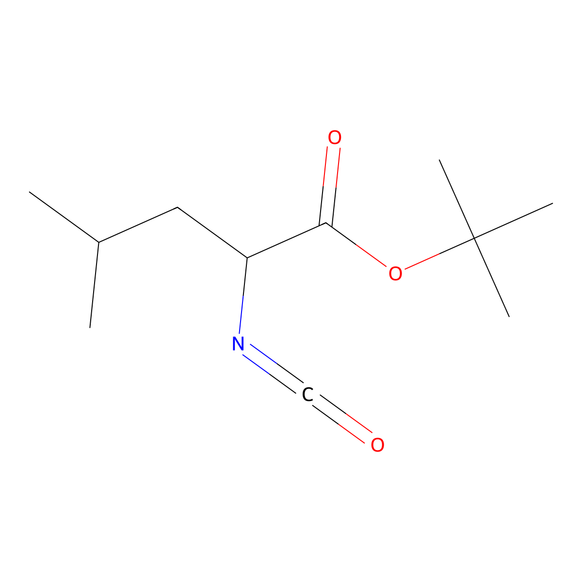 tert-butyl (2S)-2-isocyanato-4-methylpentanoate molecular structure, CAS 190661-49-5