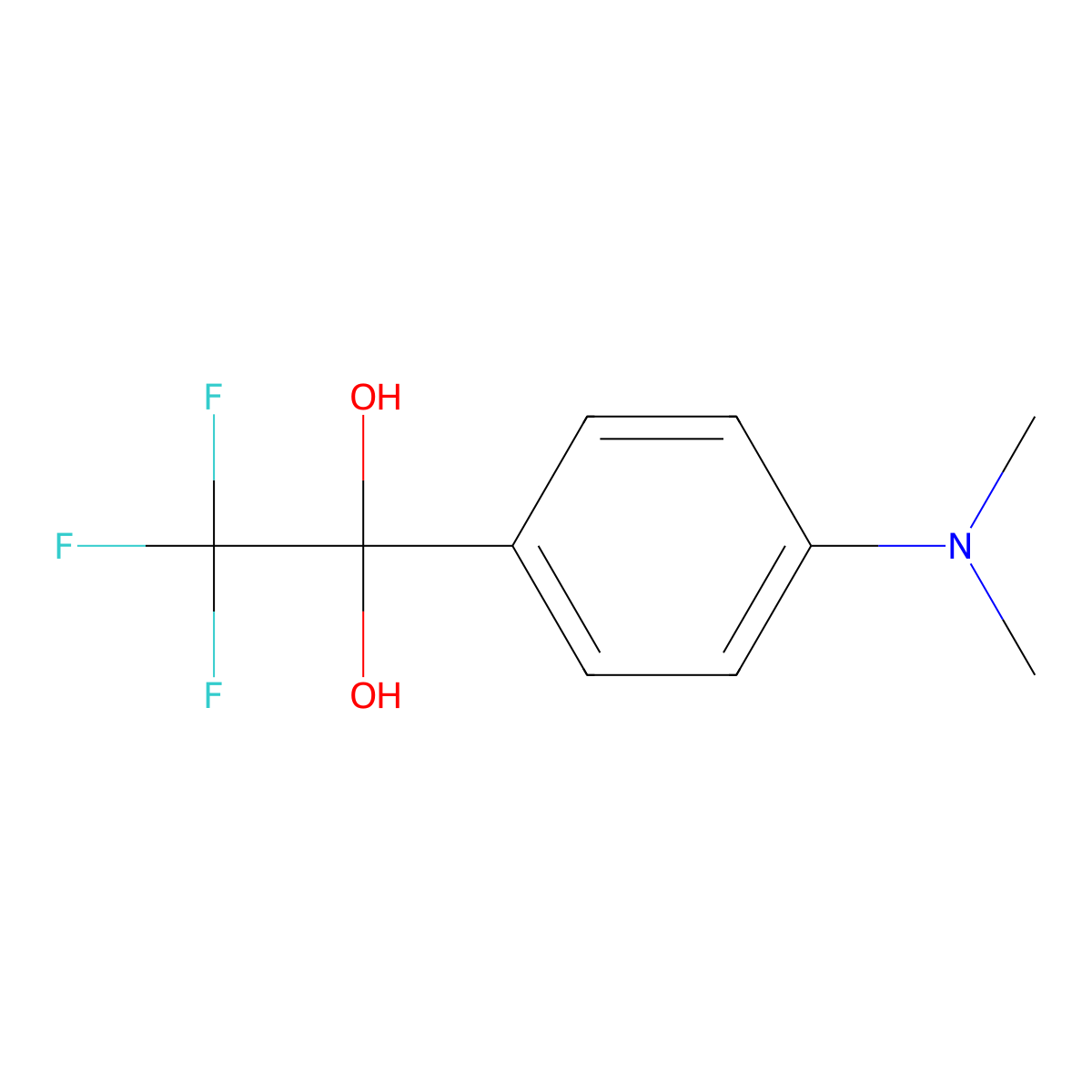 1-(4-(Dimethylamino)phenyl)-2,2,2-trifluoroethane-1,1-diol molecular structure, CAS 190665-06-6