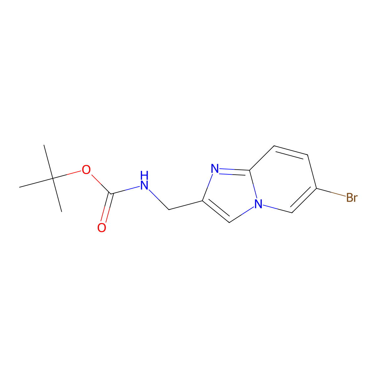 tert-butyl N-({6-bromoimidazo[1,2-a]pyridin-2-yl}methyl)carbamate molecular structure, CAS 1906782-37-3