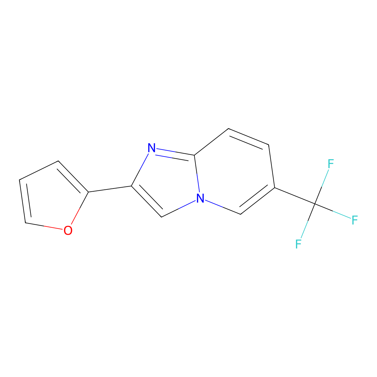 2-(2-Furyl)-6-(trifluoromethyl)imidazo[1,2-a]pyridine molecular structure, CAS 1906796-30-2