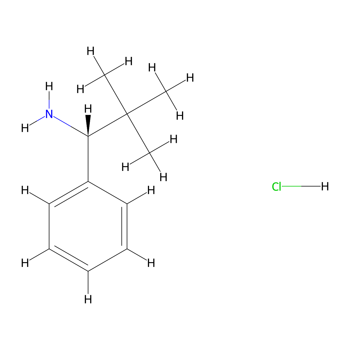 (R)-2,2-Dimethyl-1-phenylpropan-1-amine hydrochloride molecular structure, CAS 19068-35-0