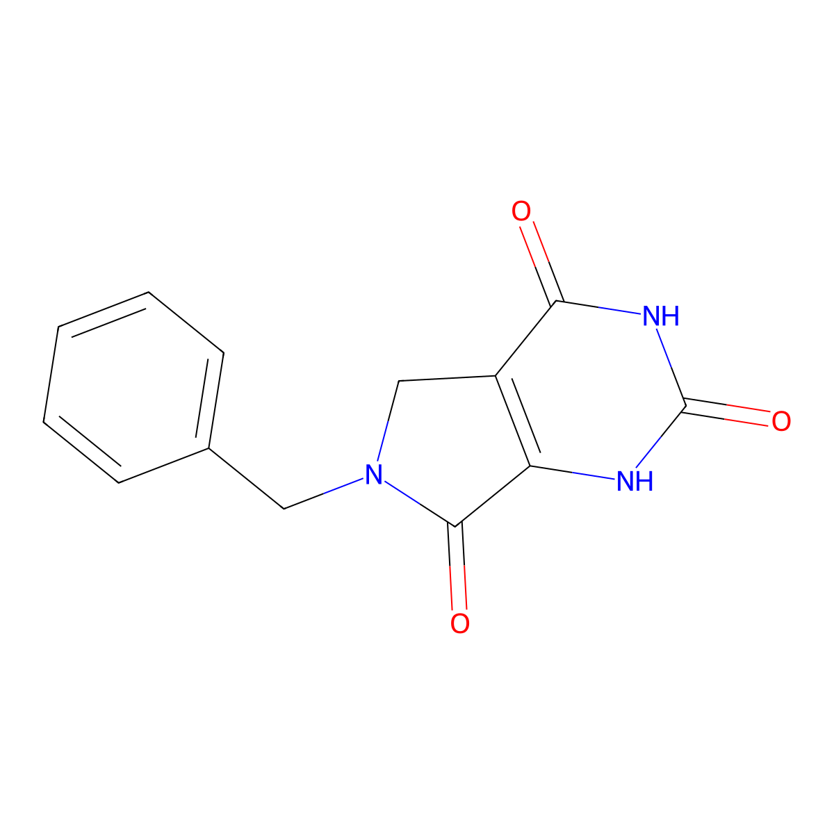 6-Benzyl-2,4-dihydroxy-5H-pyrrolo[3,4-d]pyrimidin-7(6H)-one molecular structure, CAS 19068-66-7