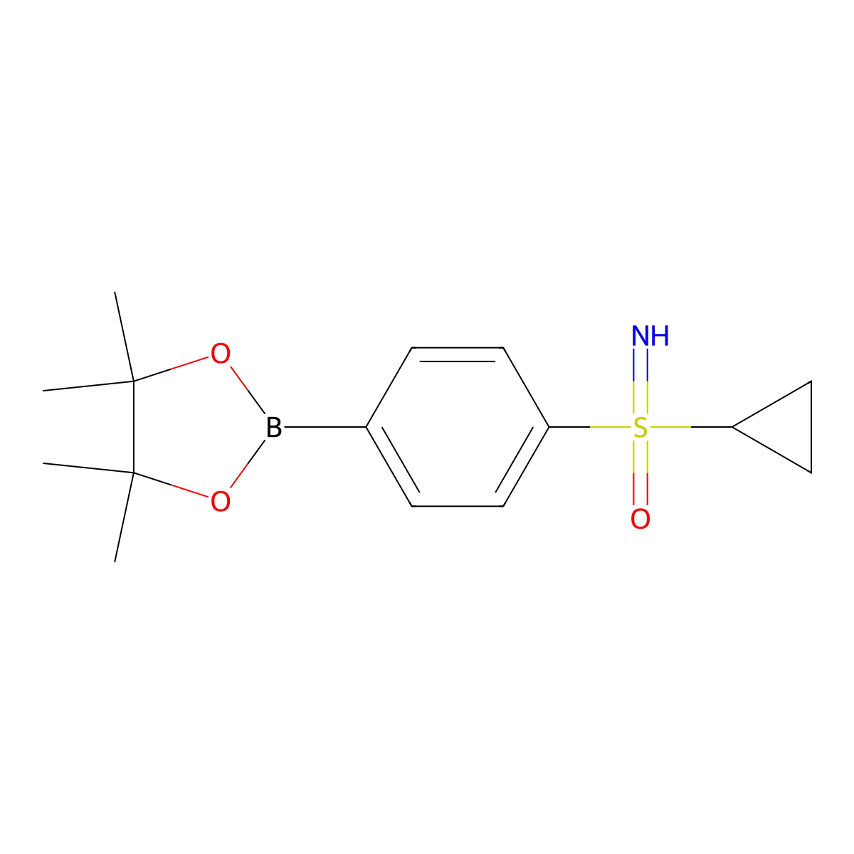 {Cyclopropyl[4-(4,4,5,5-tetramethyl-1,3,2-dioxaborolan-2-yl)phenyl]imino-lambda6-sulfanyl}one molecular structure, CAS 1906861-60-6