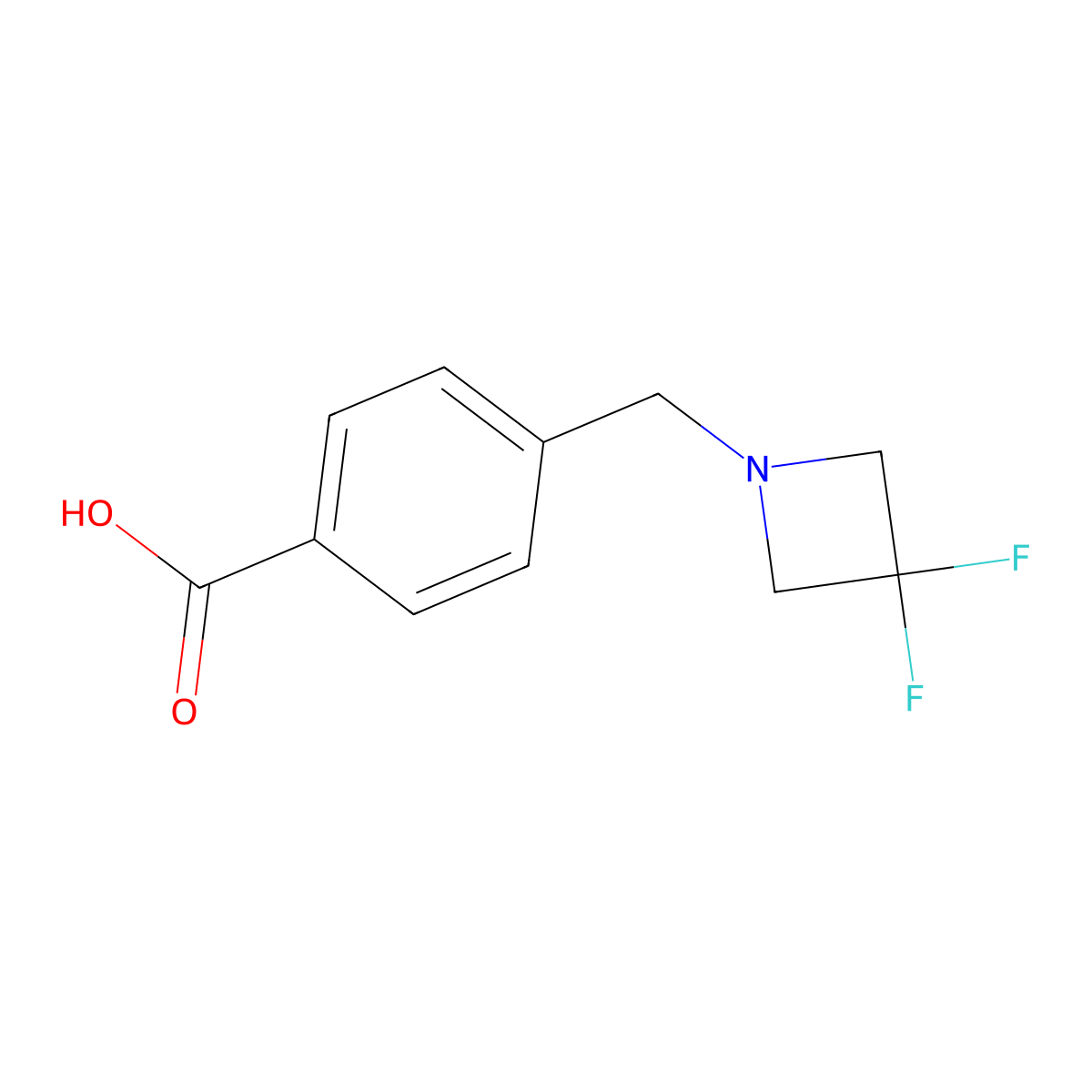 4-((3,3-Difluoroazetidin-1-yl)methyl)benzoic acid molecular structure, CAS 1906883-88-2