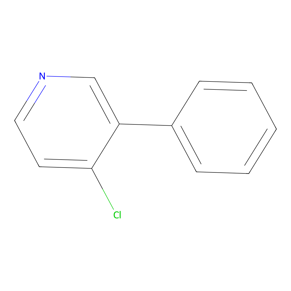 4-Chloro-3-phenylpyridine molecular structure, CAS 19069-63-7