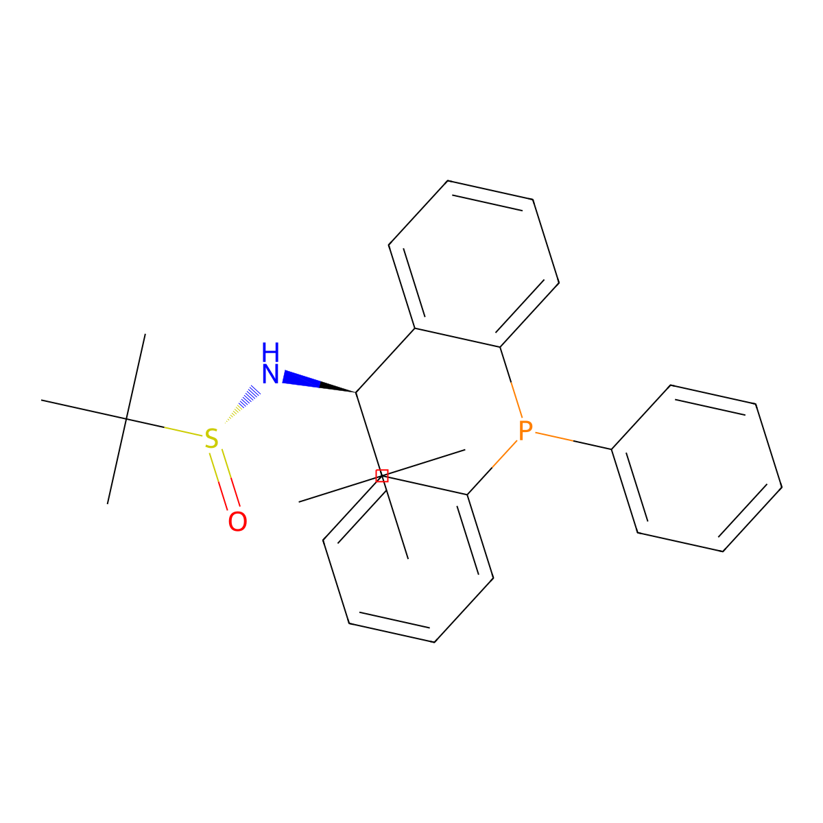 (R)-N-((R)-1-(2-(Diphenylphosphaneyl)phenyl)-2,2-dimethylpropyl)-2-methylpropane-2-sulfinamide molecular structure, CAS 1906918-20-4