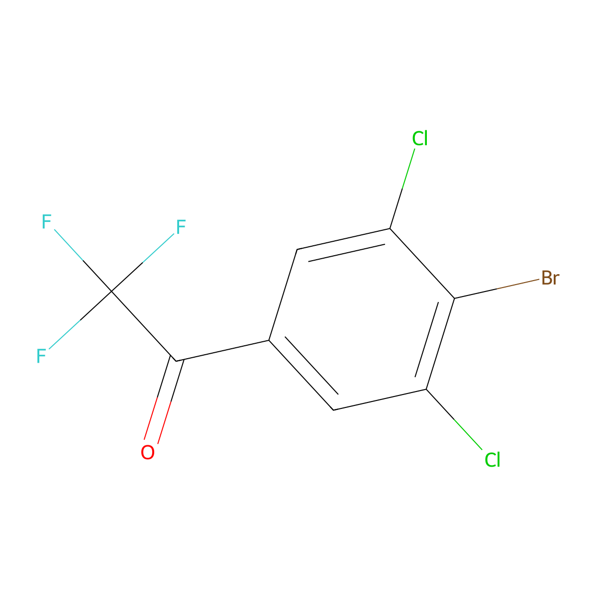 1-(4-Bromo-3,5-dichlorophenyl)-2,2,2-trifluoroethanone molecular structure, CAS 1906920-54-4