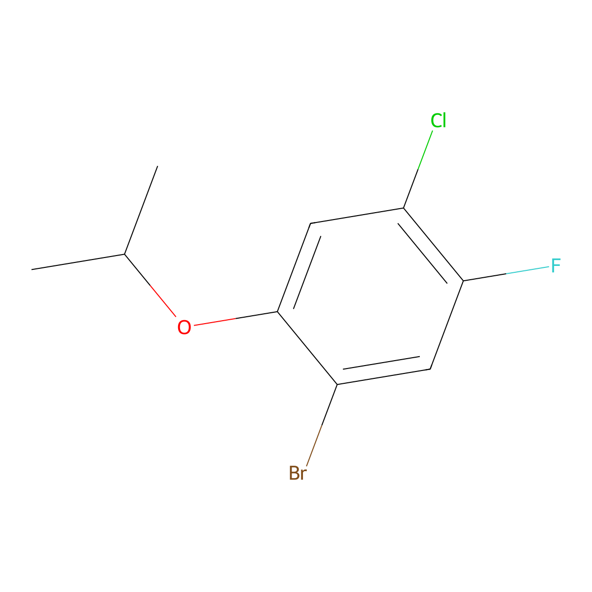 1-Bromo-4-chloro-5-fluoro-2-isopropoxybenzene molecular structure, CAS 1906924-14-8