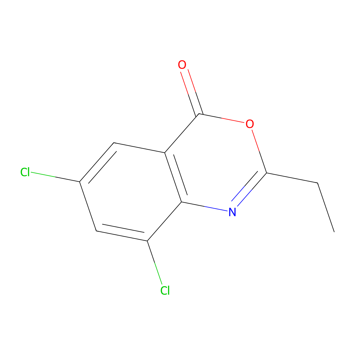 6,8-Dichloro-2-ethyl-3,1-benzoxazin-4-one molecular structure, CAS 1907-57-9