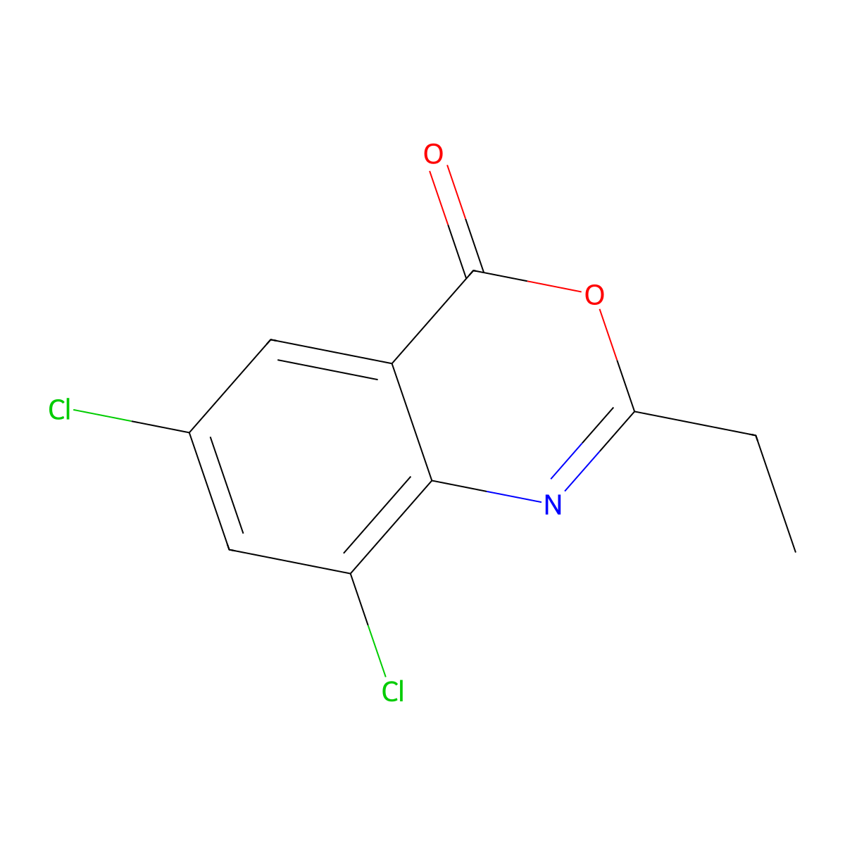 6,8-Dichloro-2-ethyl-3,1-benzoxazin-4-one molecular structure, CAS 1907-57-9