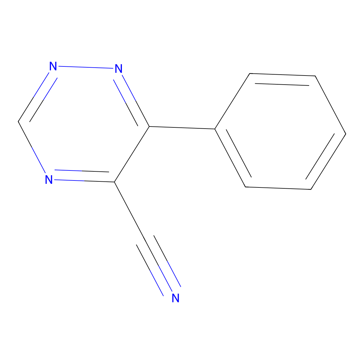 6-Phenyl-1,2,4-triazine-5-carbonitrile molecular structure, CAS 190711-23-0