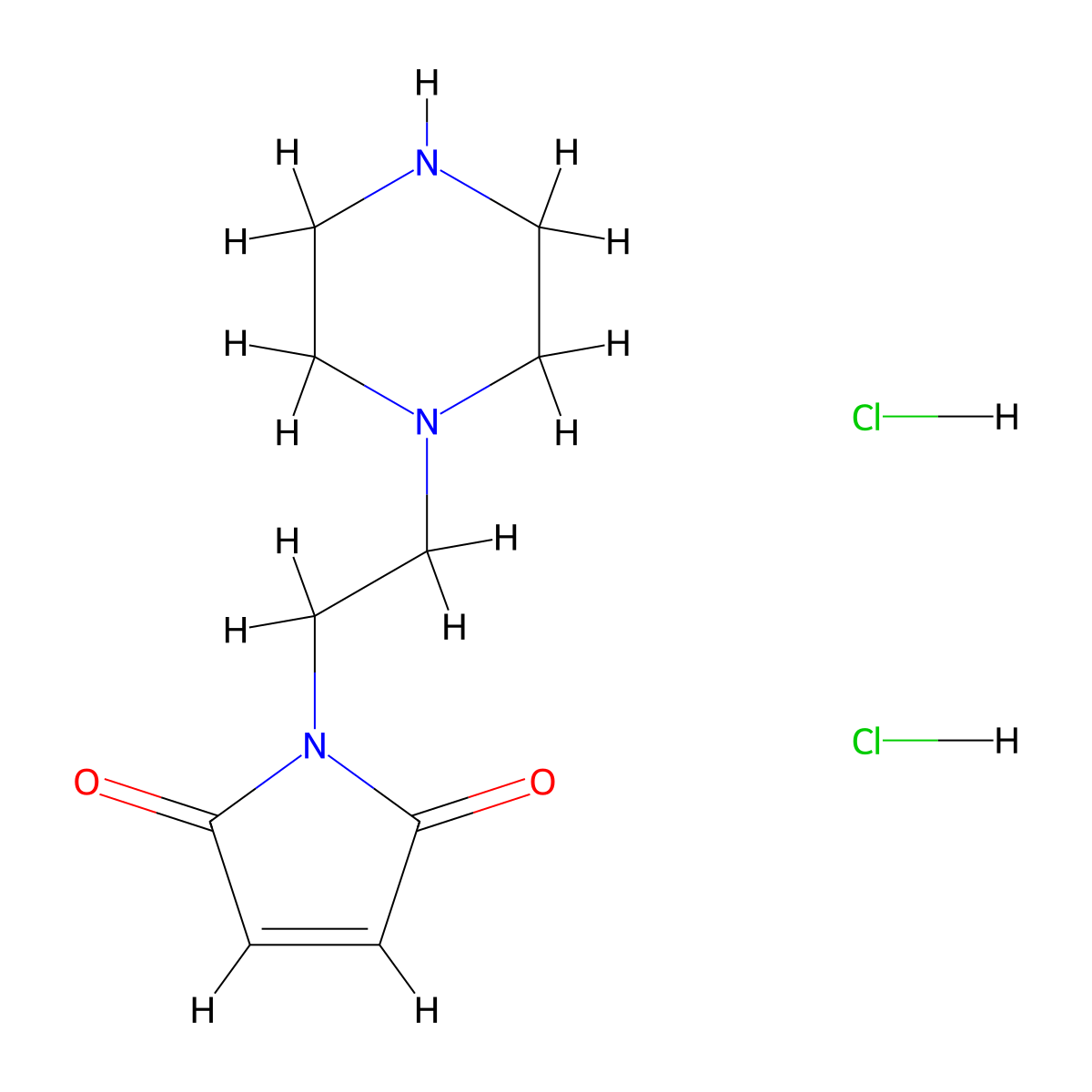 1-[2-(Piperazin-1-yl)ethyl]-2,5-dihydro-1H-pyrrole-2,5-dione dihydrochloride molecular structure, CAS 190714-38-6