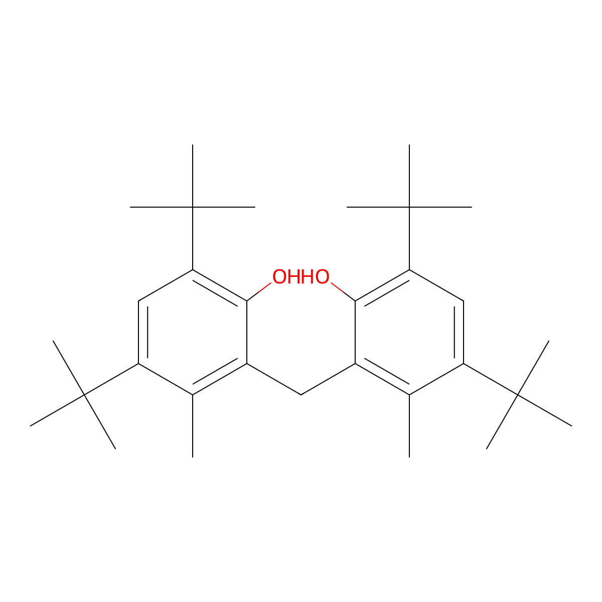 2,2'-Methylenebis(4,6-di-tert-butyl-m-cresol) molecular structure, CAS 19072-77-6