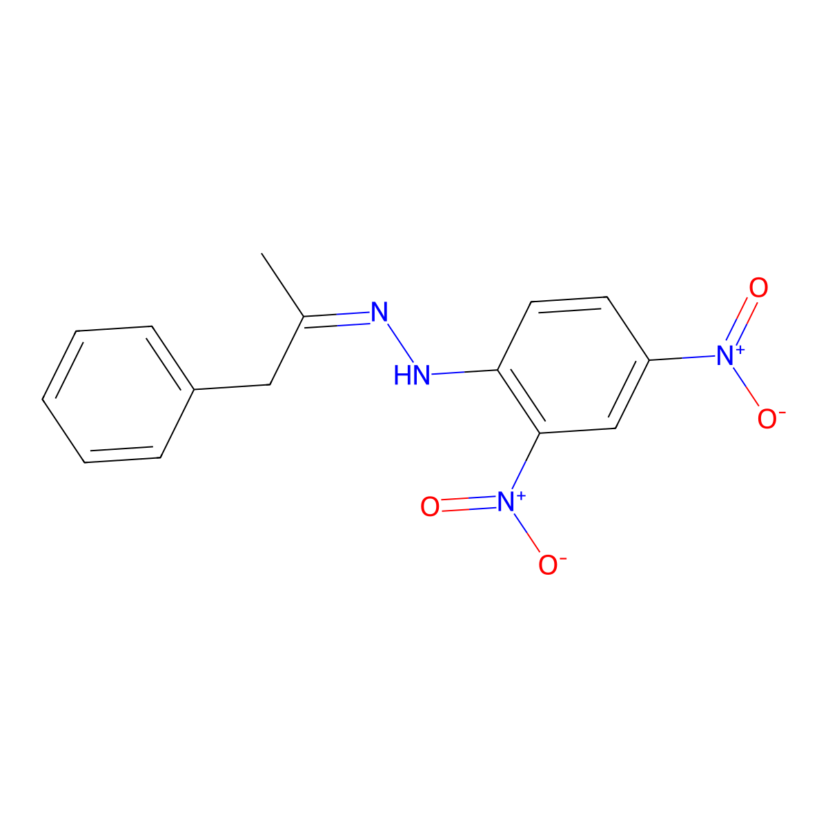 2,4-dinitro-N-(1-phenylpropan-2-ylideneamino)aniline molecular structure, CAS 19072-92-5