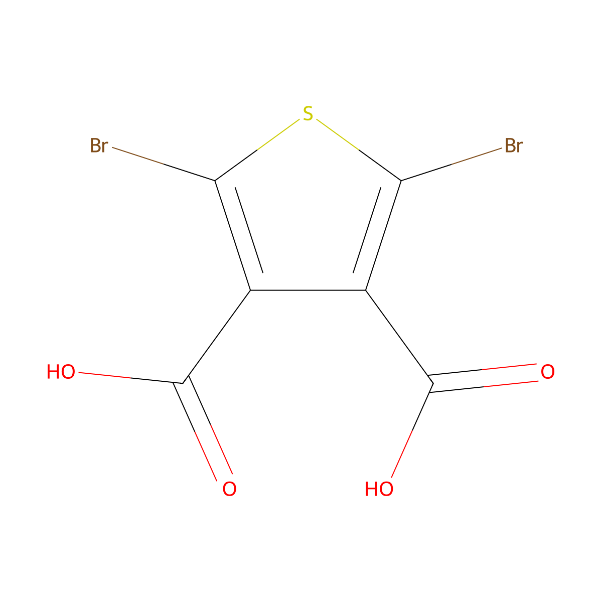 2,5-Dibromothiophene-3,4-dicarboxylic acid molecular structure, CAS 190723-12-7