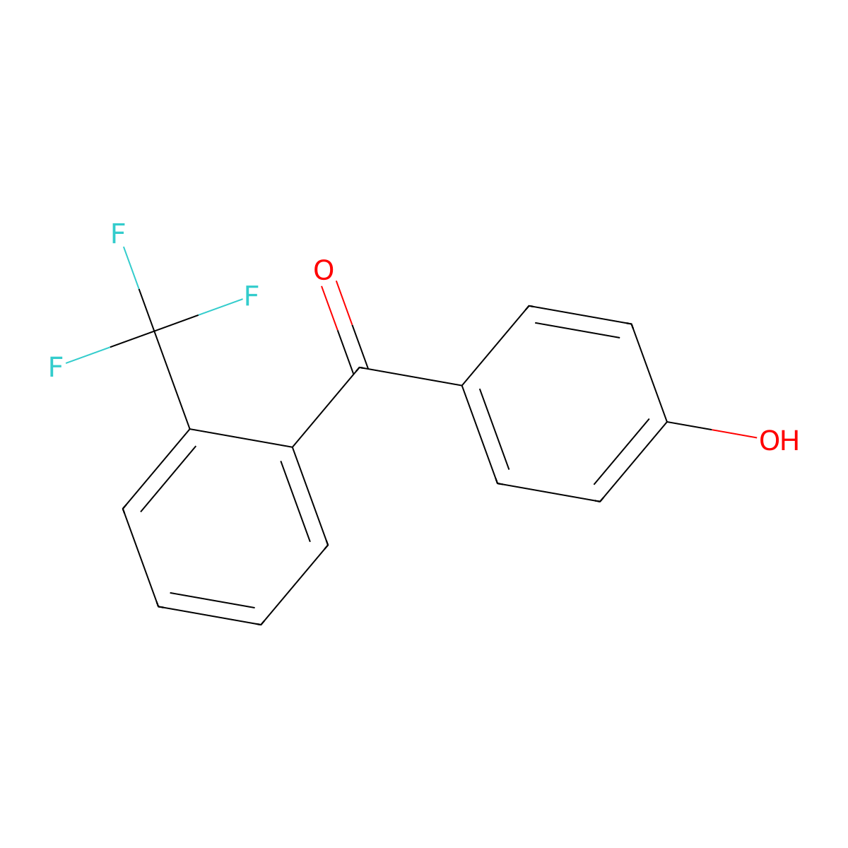 2-Trifluoromethylphenyl 4-hydroxyphenyl ketone molecular structure, CAS 190728-32-6