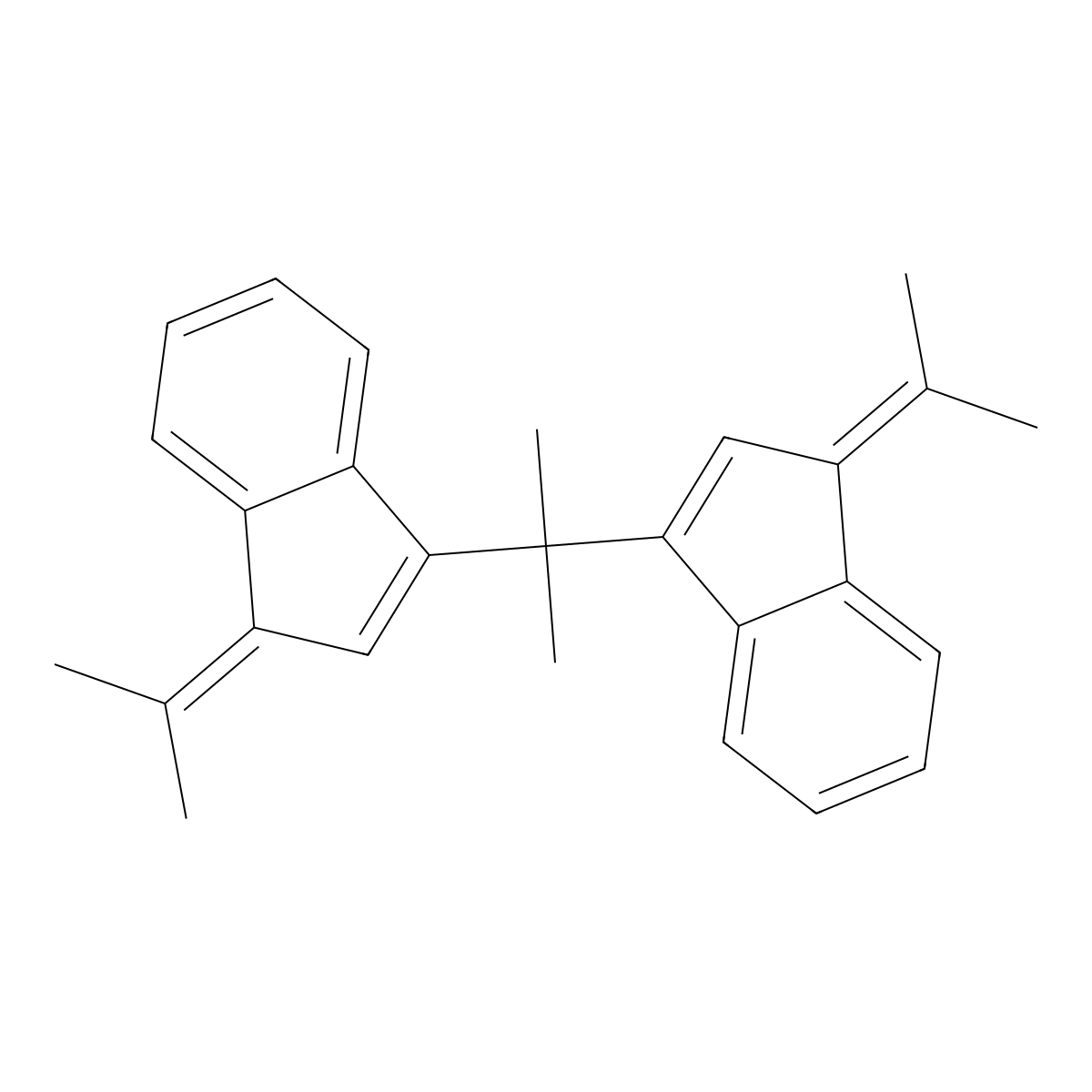1-(1-methylethylidene)-3-{1-methyl-1-[1-(1-methylethylidene)-1H-inden-3-yl]ethyl}-1H-indene molecular structure, CAS 190728-99-5