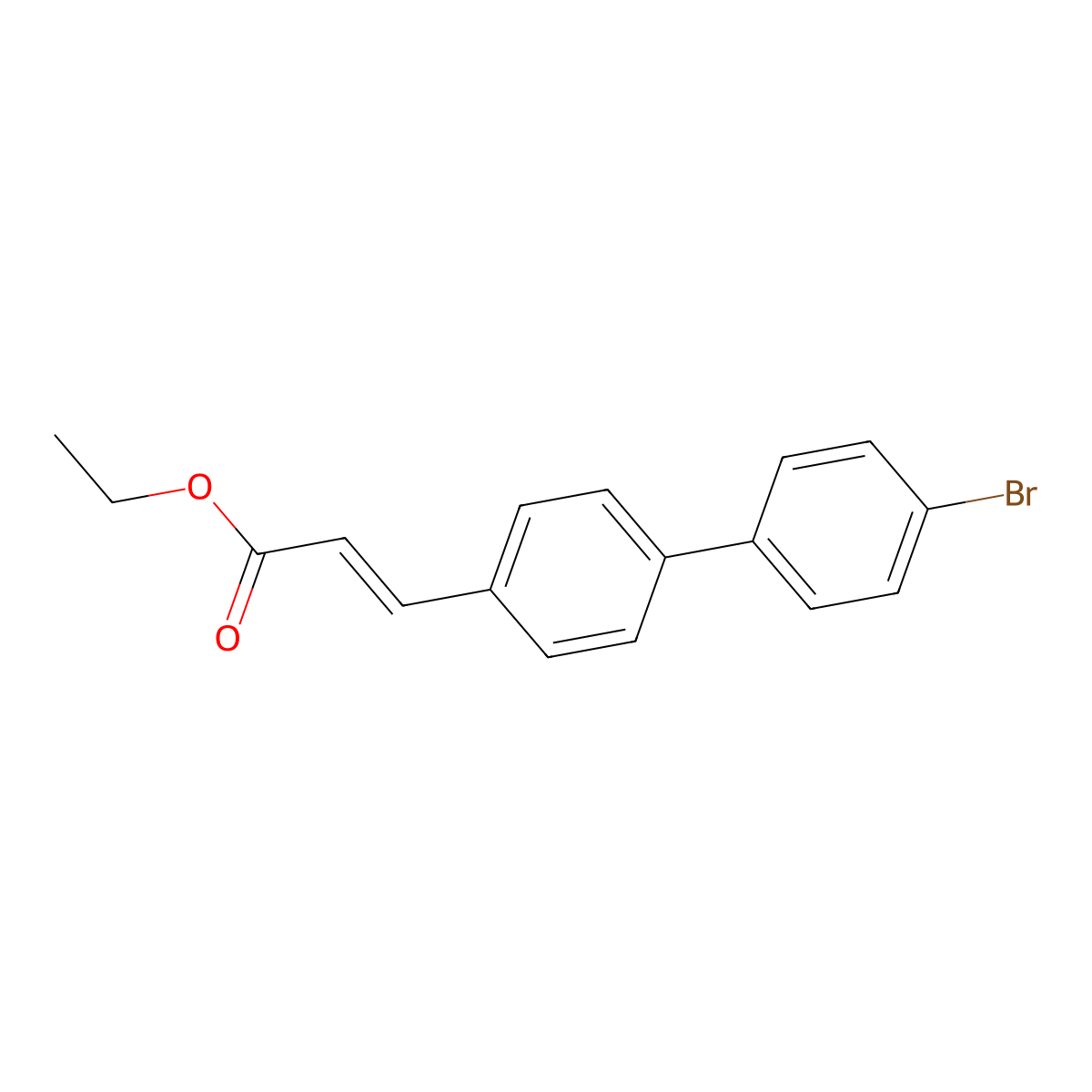 Ethyl (E)-3-[4-(4-bromophenyl)phenyl]prop-2-enoate molecular structure, CAS 190729-08-9