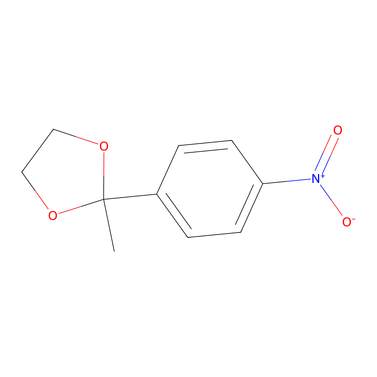 2-Methyl-2-(4-nitrophenyl)-1,3-dioxolane molecular structure, CAS 19073-15-5