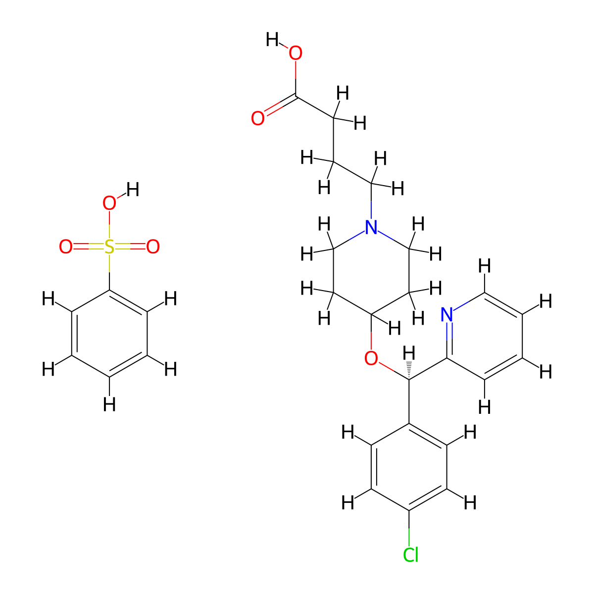 (R)-Bepotastine Besylate molecular structure, CAS 190730-42-8