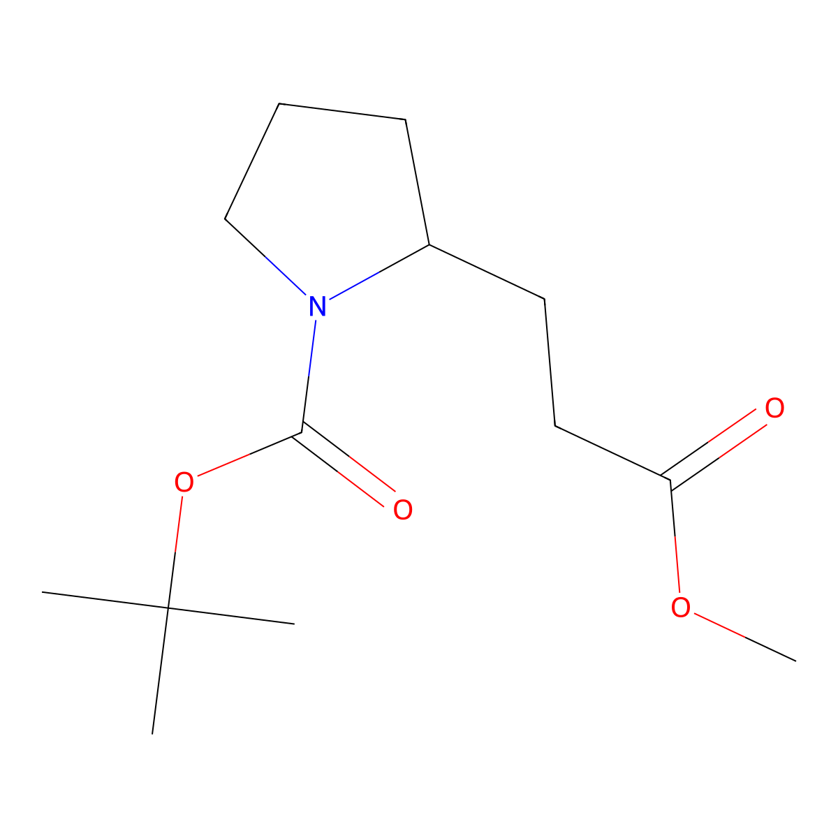 tert-Butyl 2-(3-methoxy-3-oxopropyl)pyrrolidine-1-carboxylate molecular structure, CAS 190734-68-0