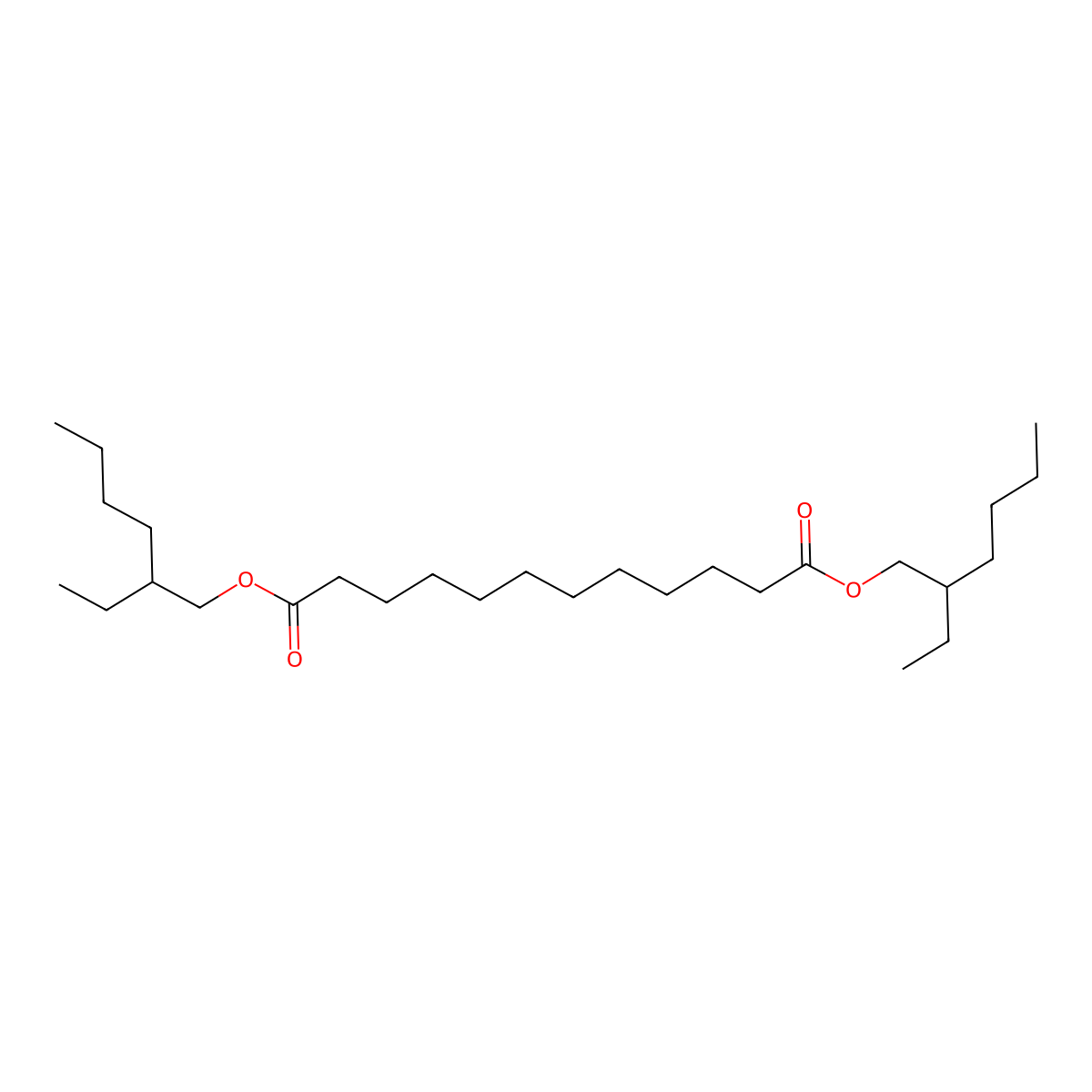 Bis(2-ethylhexyl) dodecanedioate molecular structure, CAS 19074-24-9