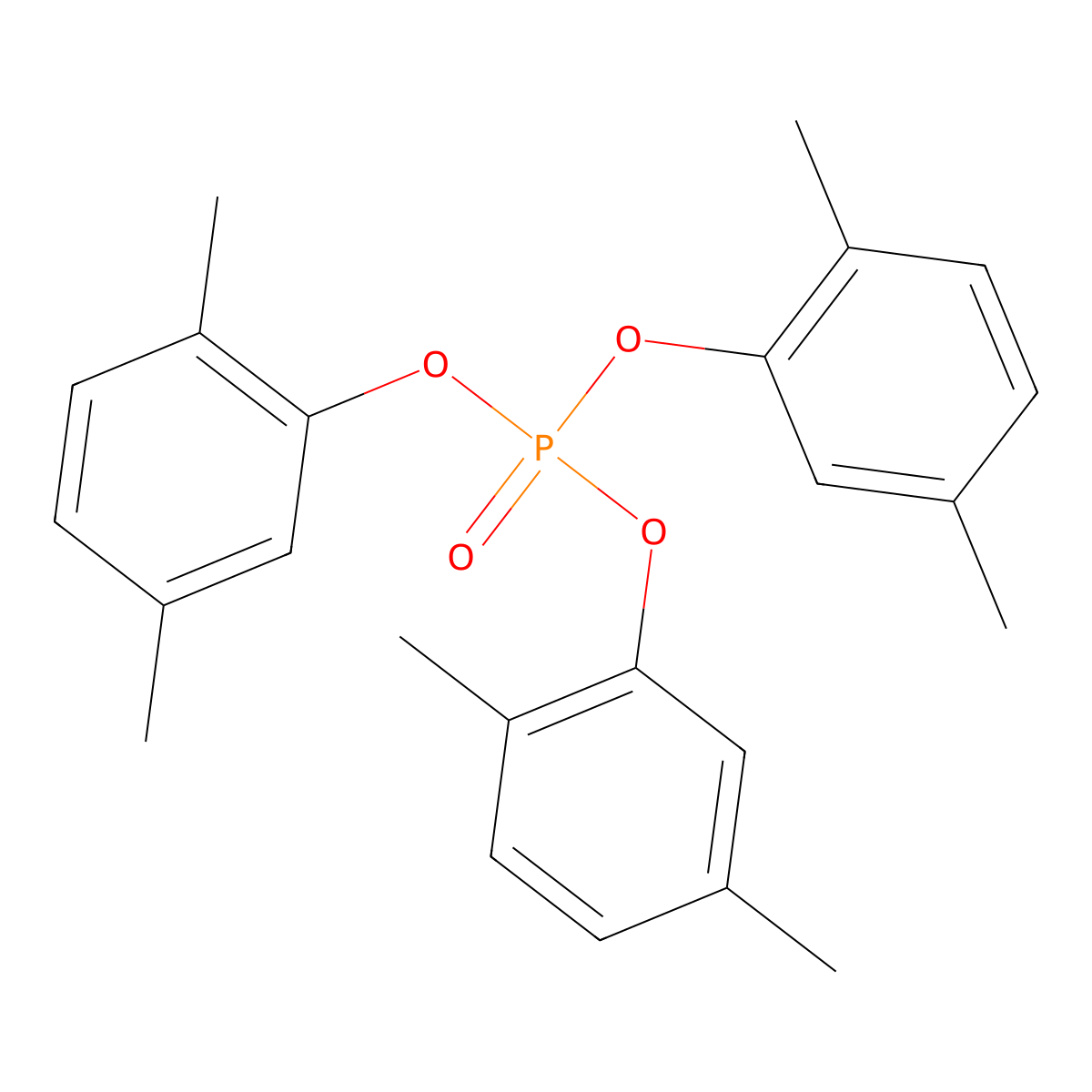 Tris(2,5-xylenyl)phosphate molecular structure, CAS 19074-59-0