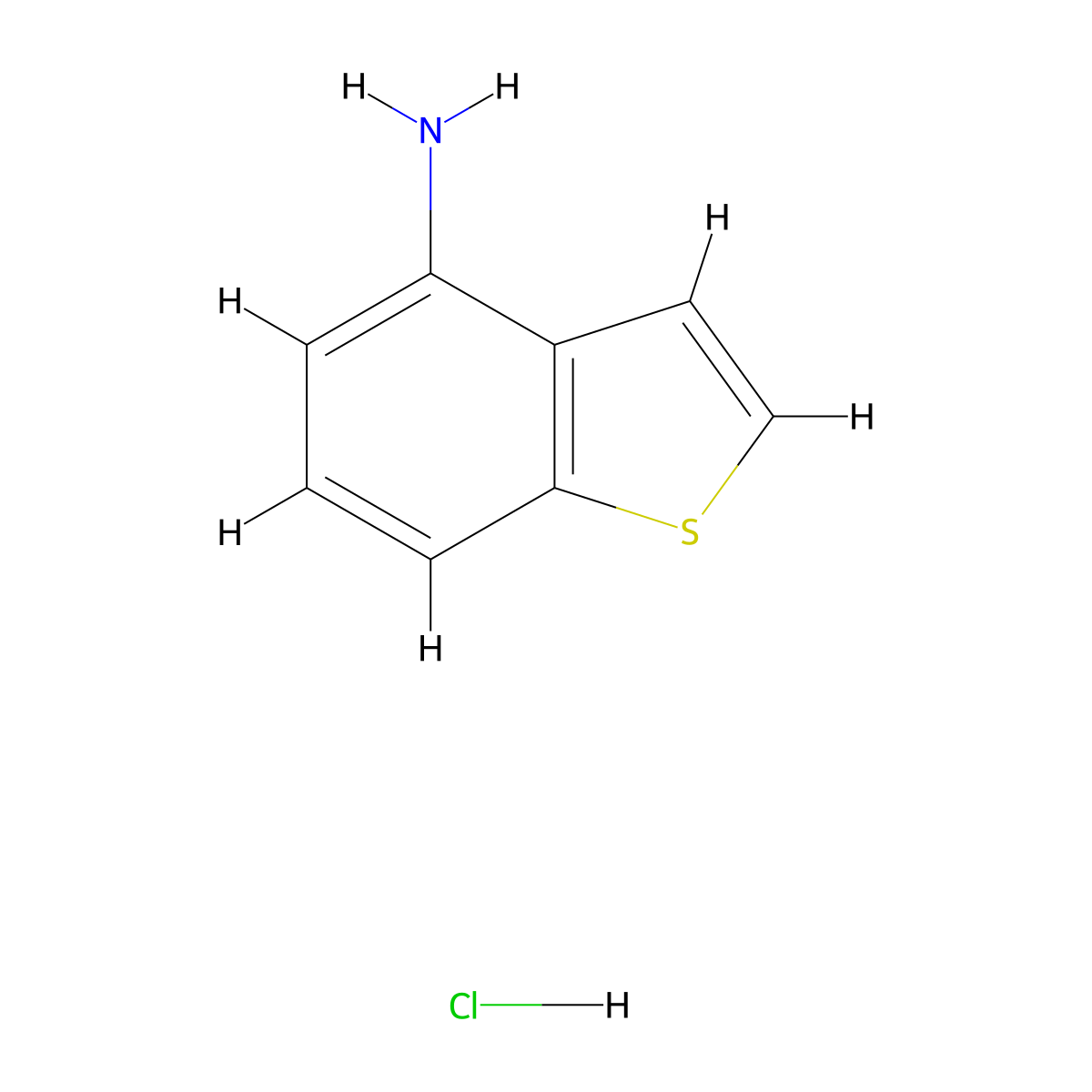 Benzo[b]thiophen-4-amine hydrochloride molecular structure, CAS 19075-32-2